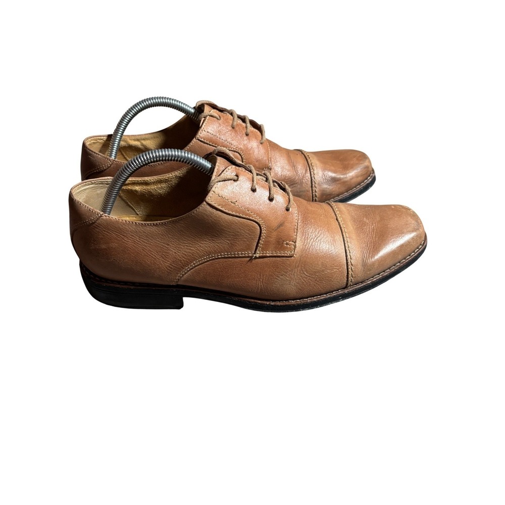 Sandro Moscoloni Mens 11M Tan Leather Cap Toe Oxford Dress Shoes Lace Up Brown